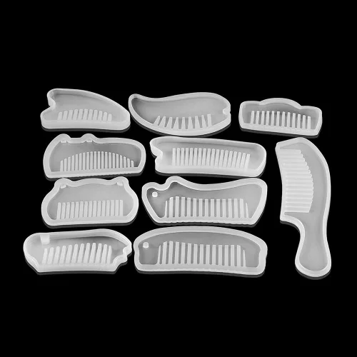 Miniatura 5 de Molde de peine de resina UV transparente de silicona para joyería, molde de resina artesanal, epoxi, manualidades, suministros de fabricación de 1
