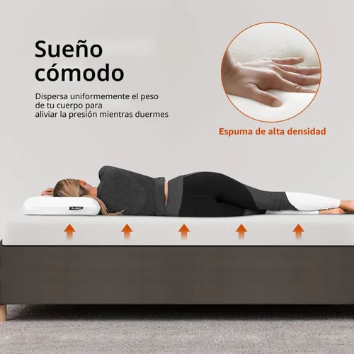 Miniatura 3 de PayLessHere Colchón individual de 5 pulgadas, colchón de espuma viscoelástica de gel de firmeza media, color blanco, con funda de cremallera