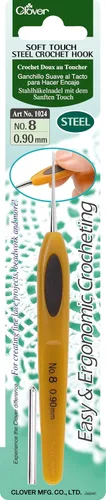 Miniatura 13 de Clover - Agujas de crochet de acero con tacto suave, No. 14/0.50mm (1027)