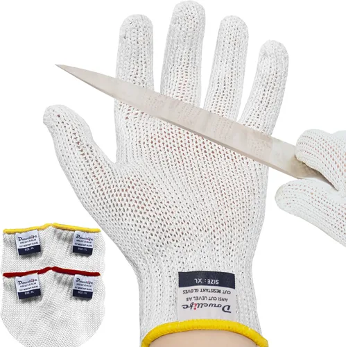 Dowellife - Guantes de seguridad para corte con refuerzo de nivel 8, grado alimenticio, de protección, para cuchillos, mandolina, cortar carne,