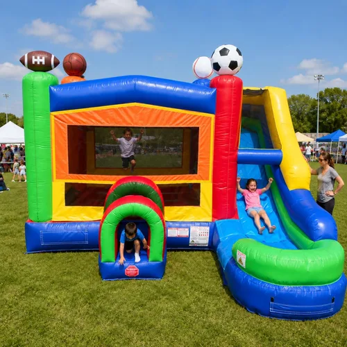 Miniatura 11 de TentandTable Tobogán acuático inflable para niños de 5 a 12 años, castillo animoso de grado comercial para adultos, casa de salto, incluye soplador