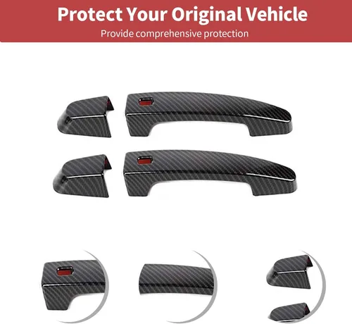 Miniatura 7 de CheroCar Compatible con Camaro - Cubierta para manija de puerta exterior, accesorios de decoración para exteriores compatibles con Chevrolet Camaro
