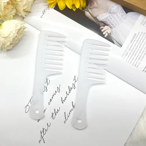 Miniatura 12 de Mini peines para el cabello, paquete de 2 peines pequeños y anchos para mujer, peine de ducha portátil para cabello rizado, largo, húmedo y seco