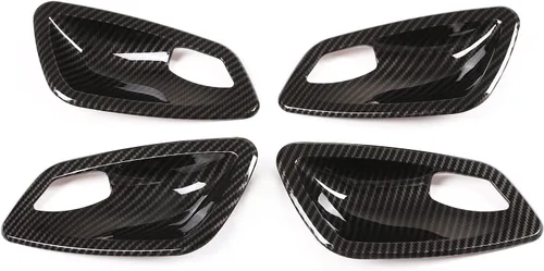 Miniatura 2 de YIWANG ABS cromo puerta interior de coche cubierta cubierta 4 unids para BMW E90 3 serie 2005-2012 Auto Accesorios (fibra de carbono)