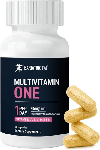 BariatricPal Multivitamínico UNO 1 por día! Cápsula multivitamínica bariátrica con 45 mg de hierro | Cápsula fácil de tragar | Vitamina para