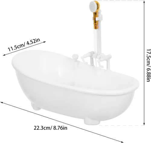Miniatura 3 de Toyvian Bañera eléctrica de pulverización de agua Piscina con pulverizador sin batería para muñeca (blanco)