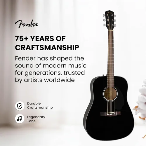 Miniatura 9 de Conjuntos de guitarras acústicas Fender CD-60. Negro