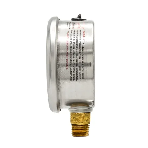Miniatura 3 de Paquete de 5 manómetros de montaje inferior relleno de líquido con dial de 2.5 pulgadas, 0-10000 PSI, conexión NPT macho de 1/4 pulgadas, caja