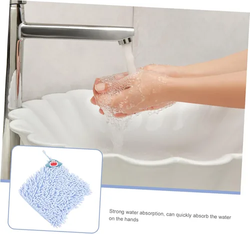 Miniatura 7 de Toalla de mano colgante de felpilla gruesa con absorción de agua de secado rápido, transpirable, suave, para baño y cocina, para ahorrar espacio