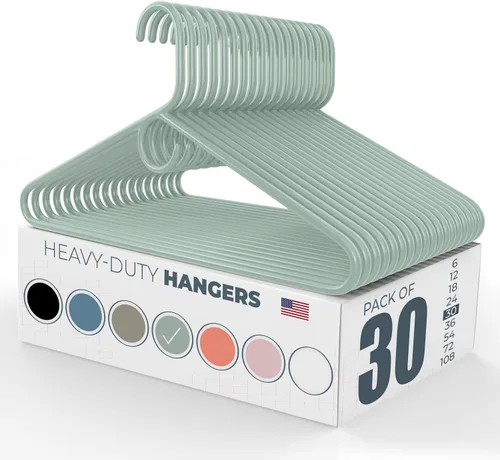 Miniatura 137 de Perchas de plástico resistentes hechas en Estados Unidos a granel, 20, 30, 50, 100 unidades disponibles, perchas de plástico fuertes, perchas