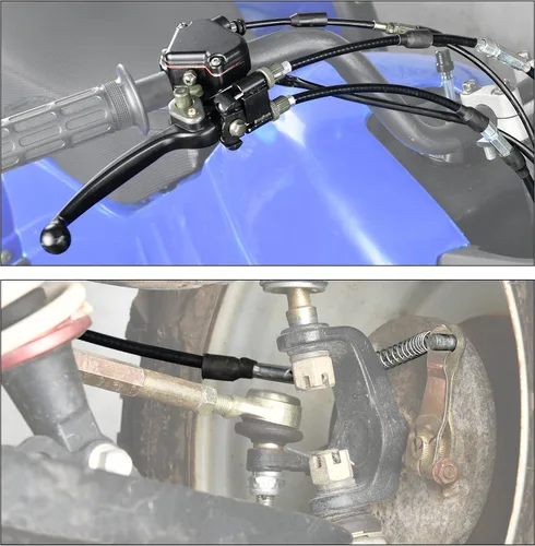 Miniatura 3 de RUTU Kit de acelerador de pulgar y cable de freno ATV - Gobernador de velocidad completo de metal con palanca de freno - Limitador de velocidad