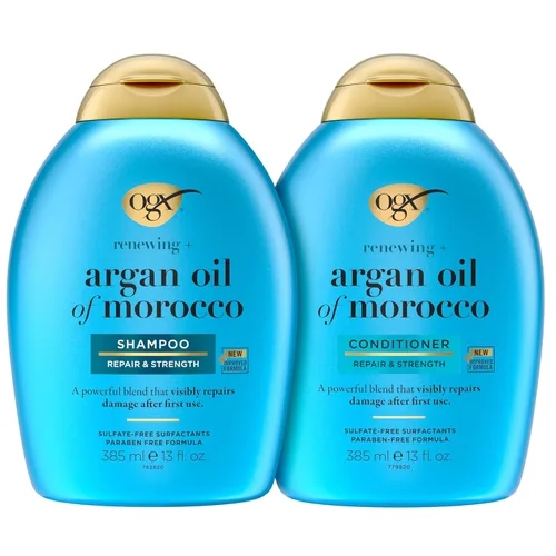 Miniatura 2 de OGX Renewing + Argan Oil of Morocco - Juego de champú y acondicionador reparador de daños que ayuda a fortalecer y reparar el cabello seco y dañado