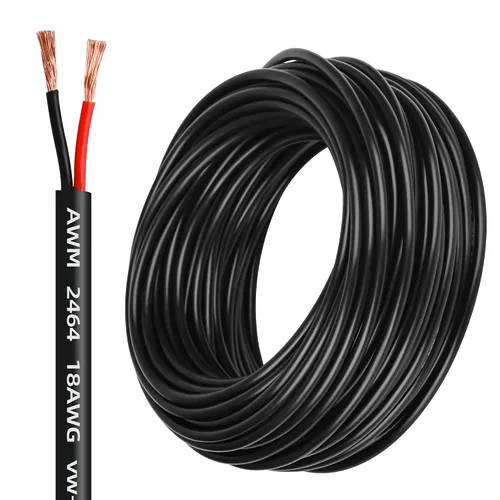 Miniatura 12 de Cable eléctrico calibre 10 con 2 conductores de cobre puro, libres de oxígeno, trenzados, de cloruro de polivinilo, flexible, para tiras
