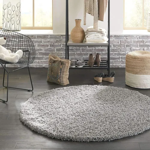 Miniatura 53 de Unique Loom Zuniga Solid Shag Collection alfombra moderna de felpa negra de área (7' 0 x 10' 0)