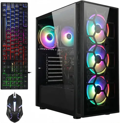 Miniatura 8 de STGAubron Computadora de escritorio para juegos, AMD Ryzen 5 2600 hasta 3.9G, Radeon RX 580 16G, 16G DDR4, 512G SSD, WiFi 6, BT 5.0, ventilador RGB