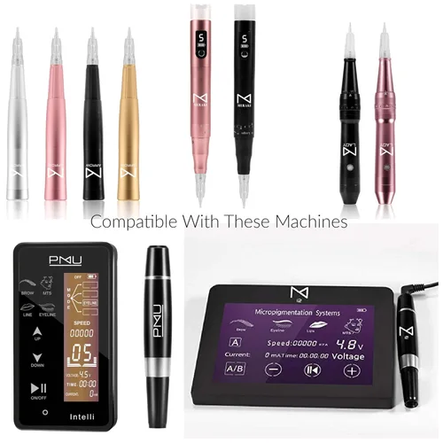 Miniatura 3 de Mellie Microblading - 10 cartuchos de aguja M3 con membrana de seguridad, compatible con Intelli, Lady, Meraki & Arrow máquina de maquillaje