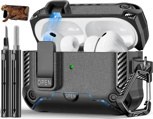 Miniatura 51 de Funda para AirPods Pro de 2 generación con soporte para teléfono, diseño de interruptor automático de protección completa contra caídas con kit
