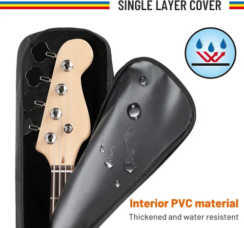 Miniatura 4 de CAHAYA Funda para guitarra acústica y clásica, color negro, 41 pulgadas, rojo, amarillo y azul