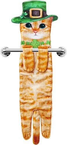 Miniatura 31 de Divertidas toallas de mano – Lindas toallas colgantes y toallas de cara para decoración de gatos, súper absorbentes, suaves, inauguración
