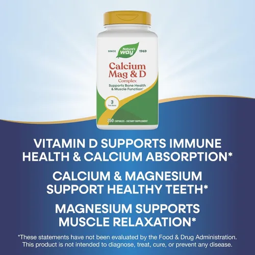 Miniatura 5 de Suplemento de calcio, magnesio y vitamina D, de Nature's Way, 41421, 250, 1, 1