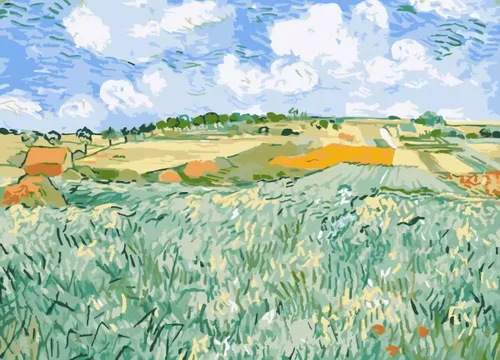 Miniatura 8 de YEESAM ART Monet - Pintura por números para adultos, flores de alcachofa de Jerusalén de 16 x 20 pulgadas, lienzo de lino acrílico, kit de pintura