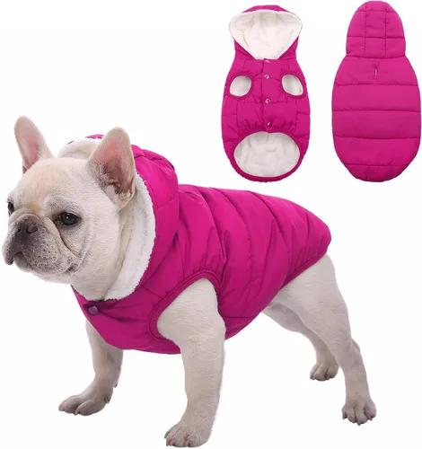 Miniatura 15 de SAWMONG Abrigo de invierno impermeable para perro, chaqueta cálida con forro polar para perro con capucha, abrigo resistente al viento, chaleco