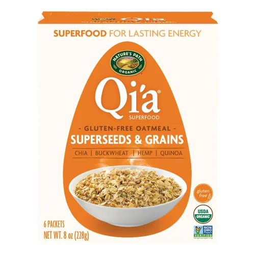 Miniatura 8 de Nature's Path Harina de avena instantánea orgánica con semillas de calabaza Qi'a y canela, 8 onzas (paquete de 6), sin gluten, sin OMG