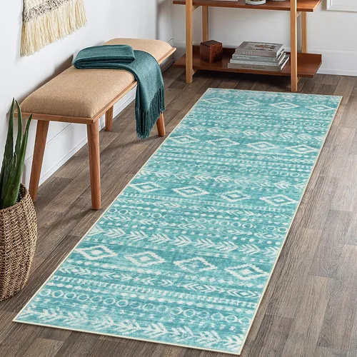 Miniatura 37 de Lahome Alfombra bohemia marroquí para entrada, lavable, de 2 x 3 pies, color gris y blanco, antideslizante, ultra fina, suave, rústica con estampado