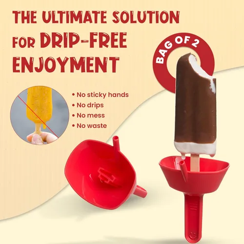 Miniatura 2 de THE ORIGINAL - Soporte para paletas sin caída sin bisfenol A (BPA) y apto para lavavajillas, soporte para golosinas congeladas sin desorden con Rojo