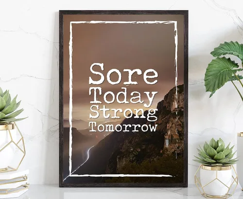 Miniatura 48 de Arte de pared con texto en inglés «Be Stronger Than Your Excuss», póster de gimnasio, impresiones de gimnasio, gimnasio en casa, decoración