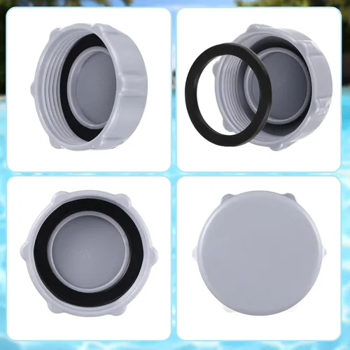 Miniatura 6 de Tujoe Tapón de válvula de drenaje de repuesto P6H1158 de plástico, compatible con piscinas, modelo P01006, tapa de válvula de drenaje gris