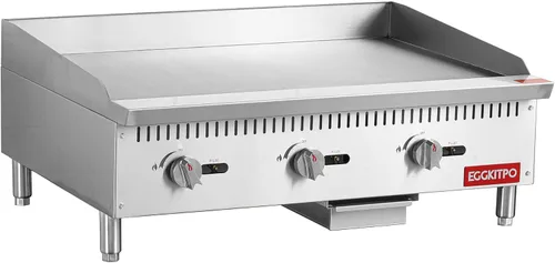 Miniatura 8 de EGGKITPO Plancha eléctrica comercial de 29 pulgadas, parrilla grande para encimera, 240 V, 3500 W, antiadherente, parrilla Teppanyaki de acero