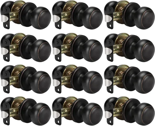 Miniatura 25 de Goldenwarm - Perillas interiores de puerta de bronce aceitado, perillas para puerta de dormitorio, pomo de puerta de bronce con privacidad, perilla