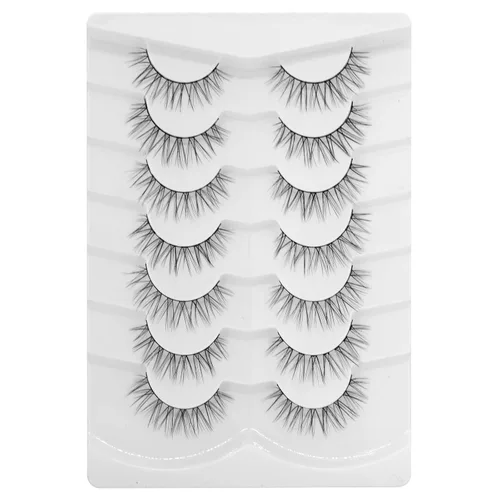 Miniatura 24 de Pestañas postizas 3D con volumen de ojo de gato, pestañas de banda transparente, aspecto natural, imitación de visón, tira invisible, pestañas