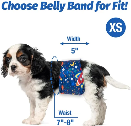 Miniatura 3 de Pet Soft Banda para el vientre para perros, 3 paquetes de pañales reutilizables para perros machos, envolturas de pañales para perros, lavables