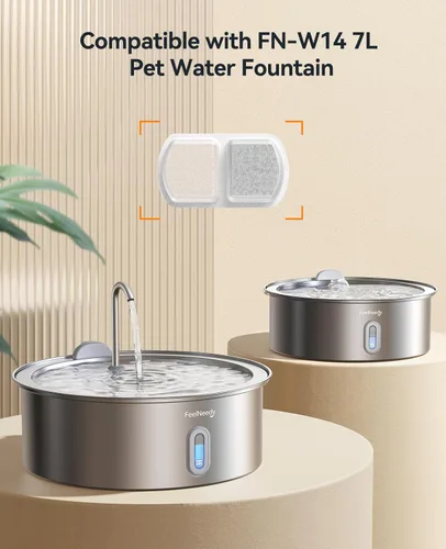 Miniatura 2 de FEELNEEDY Paquete de 6 filtros de fuente de agua para perros y esponjas de filtro de bomba, fuente de agua para mascotas para fuente de agua