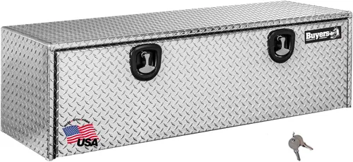 Miniatura 10 de Buyers Products 1705148 - Caja de camión de aluminio diamantado para debajo de la carrocería con pestillo de mango en T, 14 x 12 x 16 pulgadas