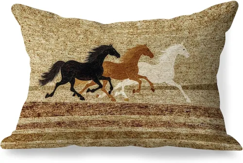 Miniatura 12 de Fundas de almohada de 12 x 20 pulgadas, regalos para amantes de los caballos, fundas de almohada lumbares decorativas para el hogar, sala de estar