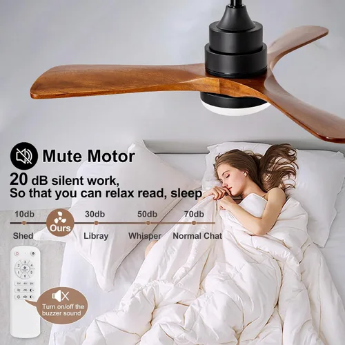 Miniatura 5 de Ventiladores de techo negros de 36 pulgadas con luces y control remoto, luz LED regulable, motor CC bastante reversible, función de memoria