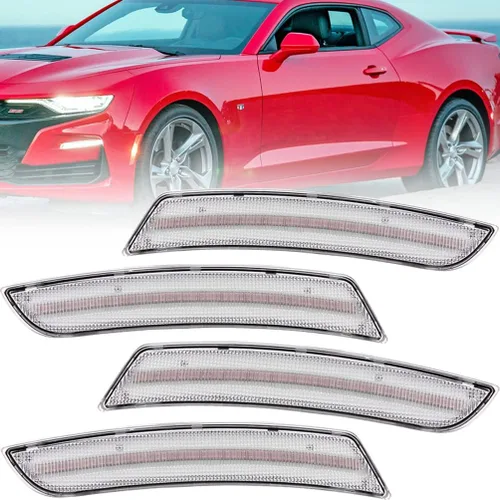 Miniatura 10 de Camaro - Kit de luces LED para 2010 2011 2012 2013 2014 2015 Chevy Camaro lente transparente rojo/ámbar LED giro lateral siganl lámparas de marcador