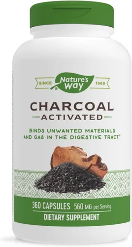 Miniatura 9 de Nature's Way Carbón Activado, une materiales y gases no deseados en el tracto digestivo*, 560 mg por porción de 2 cápsulas, 100 cápsulas