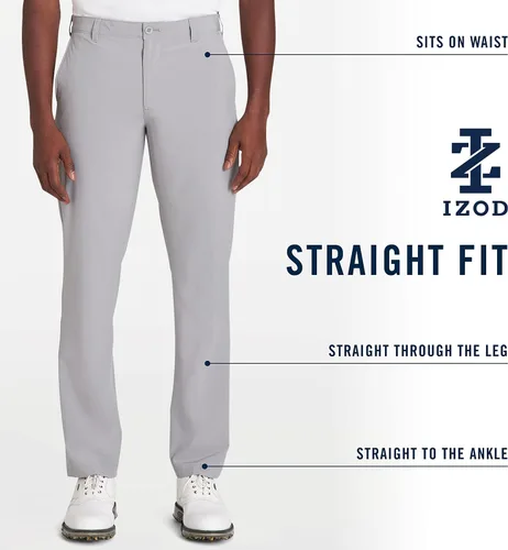 Miniatura 7 de IZOD Men's Golf Swingflex Straight-fit Flat-Front Pants