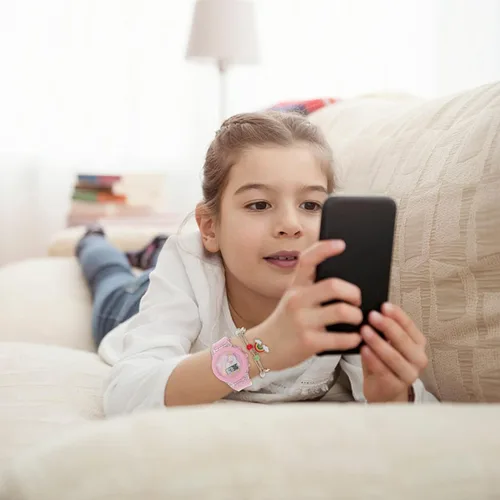Miniatura 7 de TEHAUX Reloj para niños, reloj de unicornio de dibujos animados, reloj de silicona elegante y luminoso con pulsera para niña