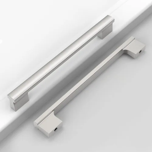 Paquete de 12 manijas de gabinete de cocina color níquel satinado cepillado de 7 pulgadas (177 mm), tiradores para gabinetes de cocina, accesorios