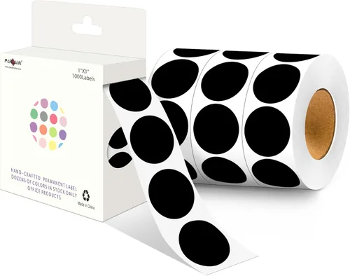 Miniatura 16 de PARLAIM Pegatinas adhesivas permanentes redondas de 1 pulgada con código de color en forma de puntos, 1000 por rollo, caja dispensadora de Azul