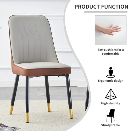 Miniatura 4 de Sillas De Comedor Juego de 8 Sillas De Comedor Sillas De Comedor - Juego de 8 Sillas De Comedor Sillas De Comedor Sillas De Comedor - Asiento Gris