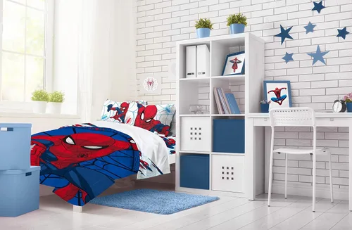Miniatura 7 de Jay Franco Marvel Spiderman Webtastic - Juego de ropa de cama de 4 piezas para niños pequeños, juego de cama de microfibra súper suave, incluye