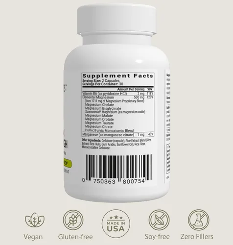 Miniatura 2 de BiOptimizers Magnesium Breakthrough 4.0, (60 cápsulas) y polvo de hongos (caramelo salado, 15 porciones) – Paquete de superalimentos y suplementos