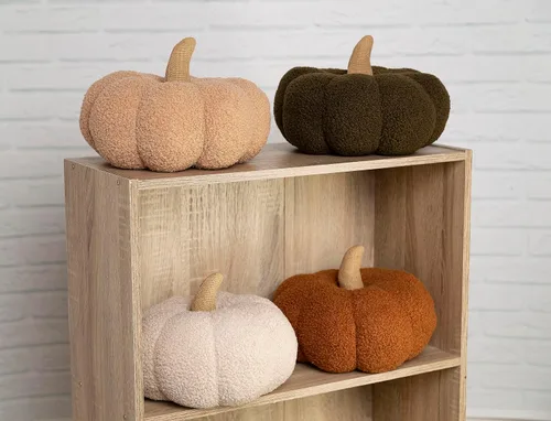 Miniatura 5 de Pearhead Almohada de calabaza sherpa, decoración moderna de otoño para el hogar, Acción de Gracias y Halloween, decoración de vacaciones, calabaza