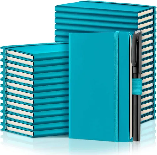 Miniatura 9 de Laumoi 36 juegos de cuadernos de bolsillo con bolígrafos, tamaño A6, lindo cuaderno pequeño con líneas, mini bloc de notas, tapa dura, cuadernos
